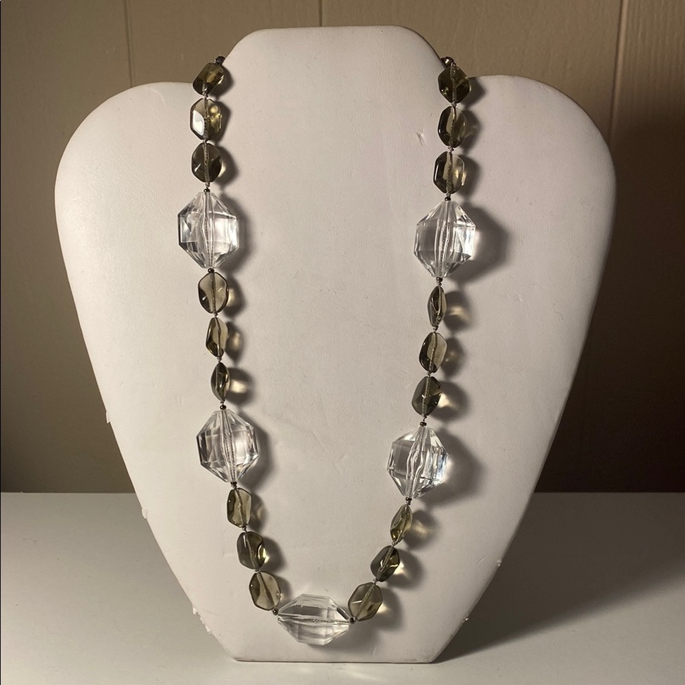 Elegant Crystal and Smoky Quartz Necklace